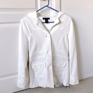 Off White Hooded Peacoat